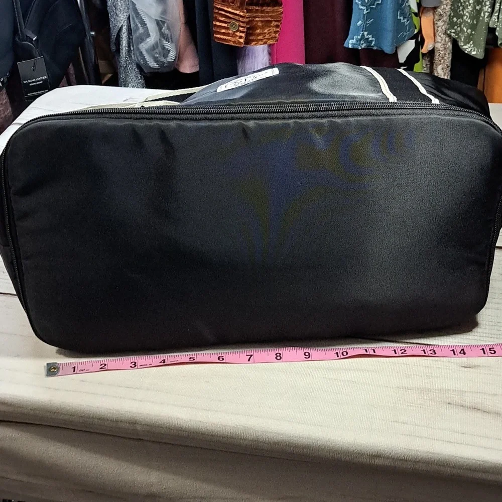 Black Duffel Bag with Extendable Drop Bottom